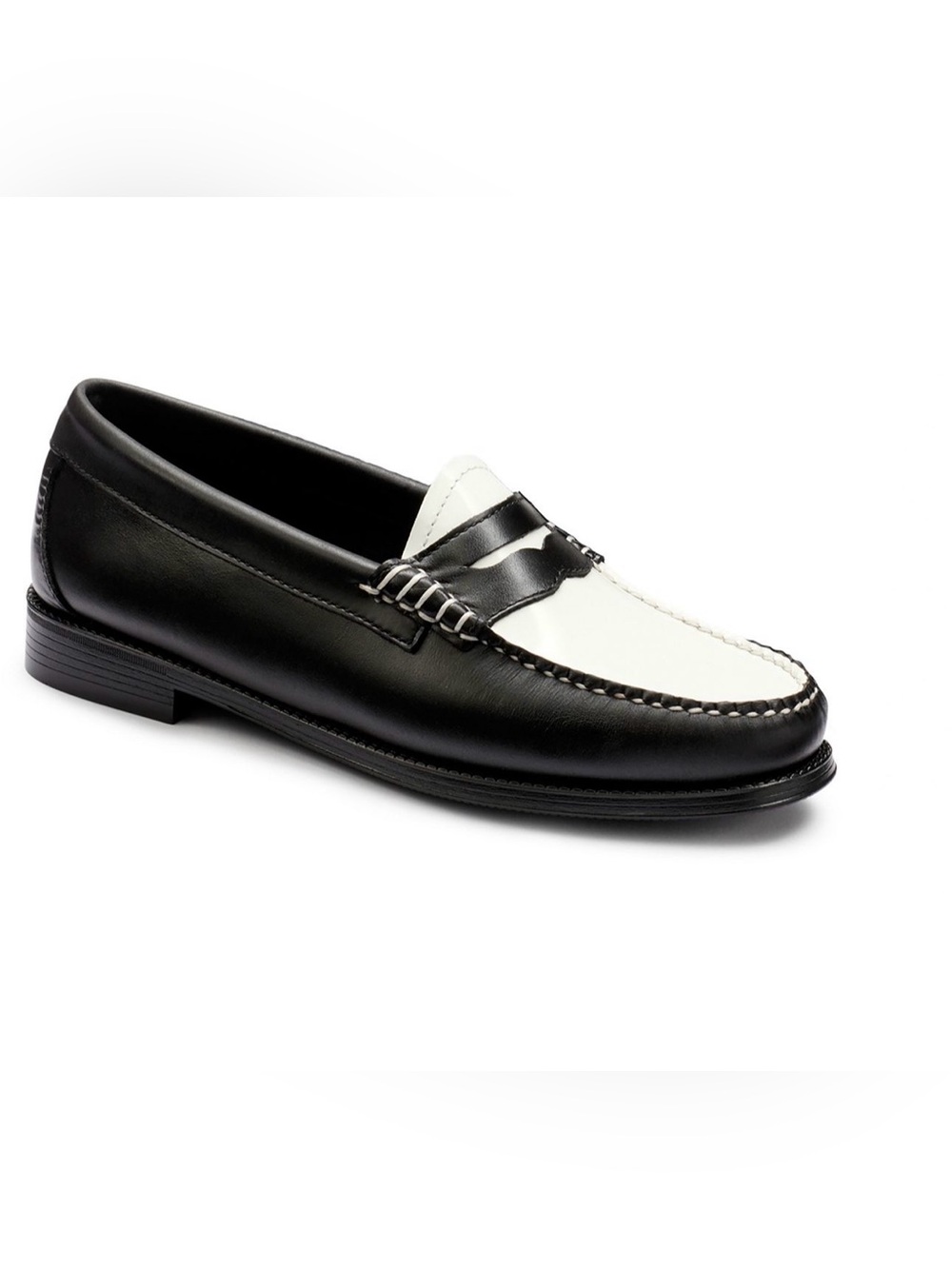 G.H. Bass & Co. Whitney Easy Weejun Black White Two-Tone Penny Loafers Size 8.5 - Picture 8 of 9